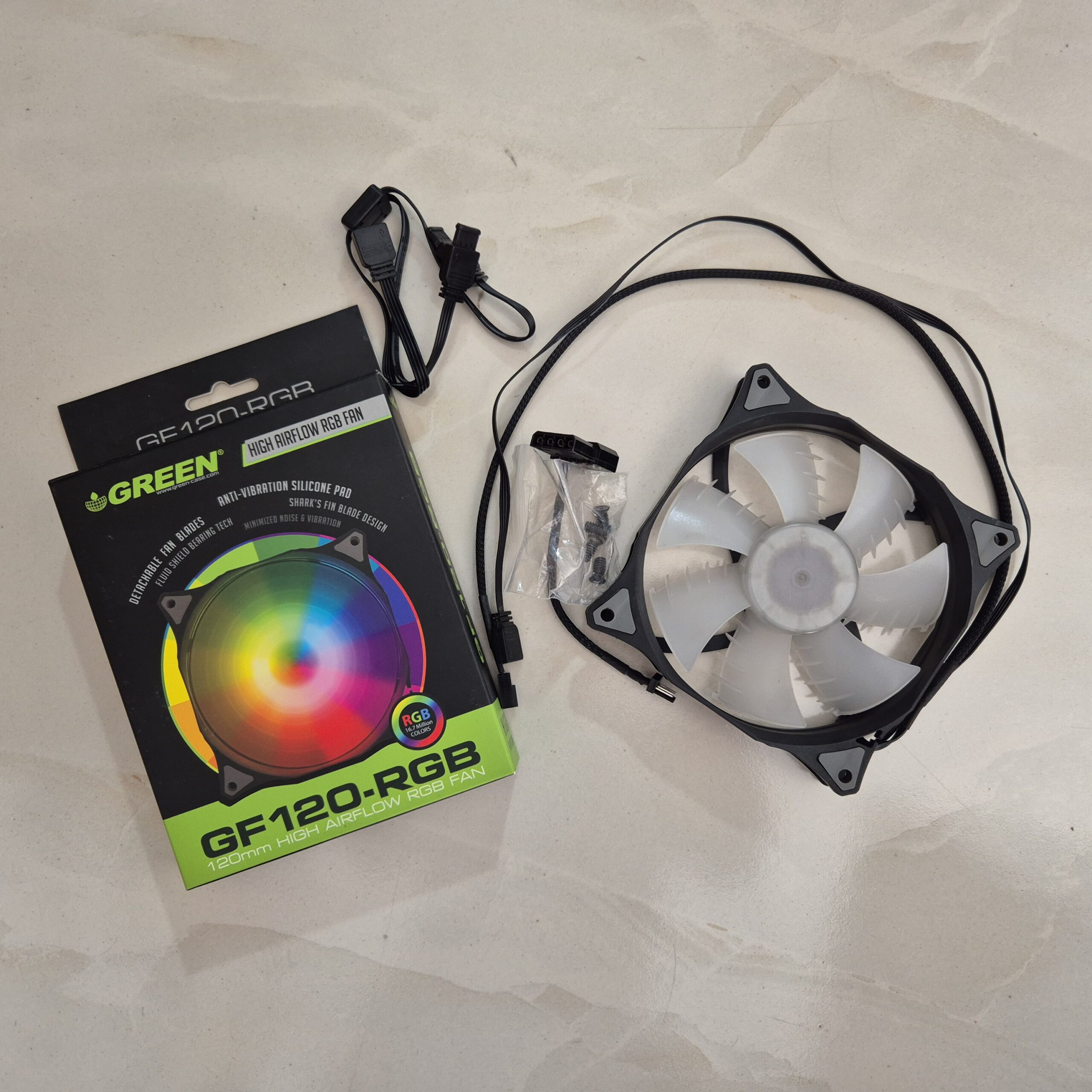 فن کیس GF120-RGB استوک | فن 120 میلیمتری RGB کمصدا